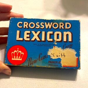 Vintage 1937 Parker Brothers crossword Lexicon card with manual and cards